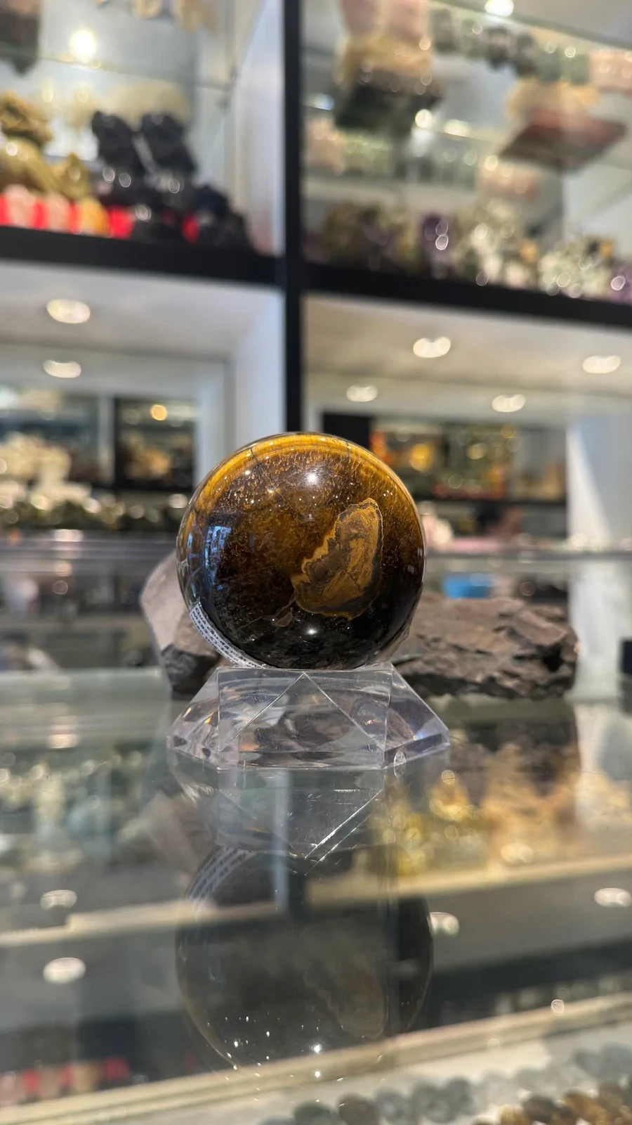 Quả cầu đá mắt mèo vân gỗ(454gr/3360K) M183-S1-1546